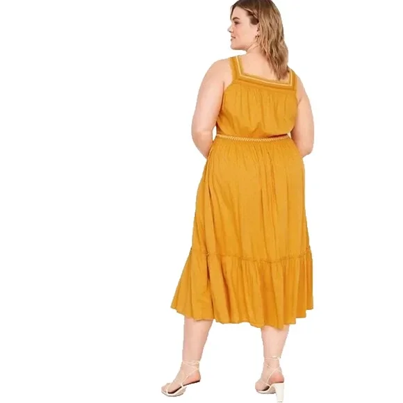 Old Navy Sleeveless Waist Defined Embroidered Clip Dot Maxi Dress Plus Size 3X - Picture 14 of 15